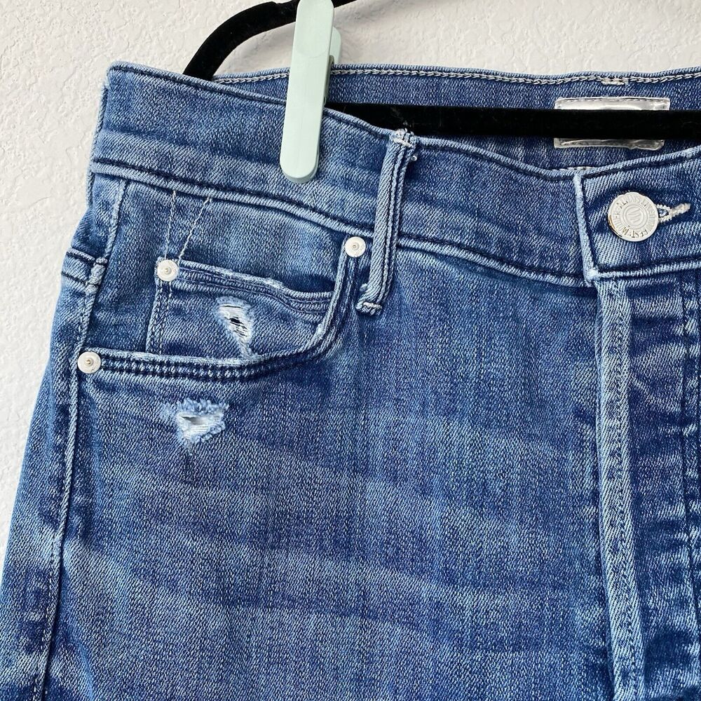 MOTHER Jeans Womens 28 Stunner Ankle Fray Graffiti Girl Medium Wash Button Fly - Picture 12 of 15